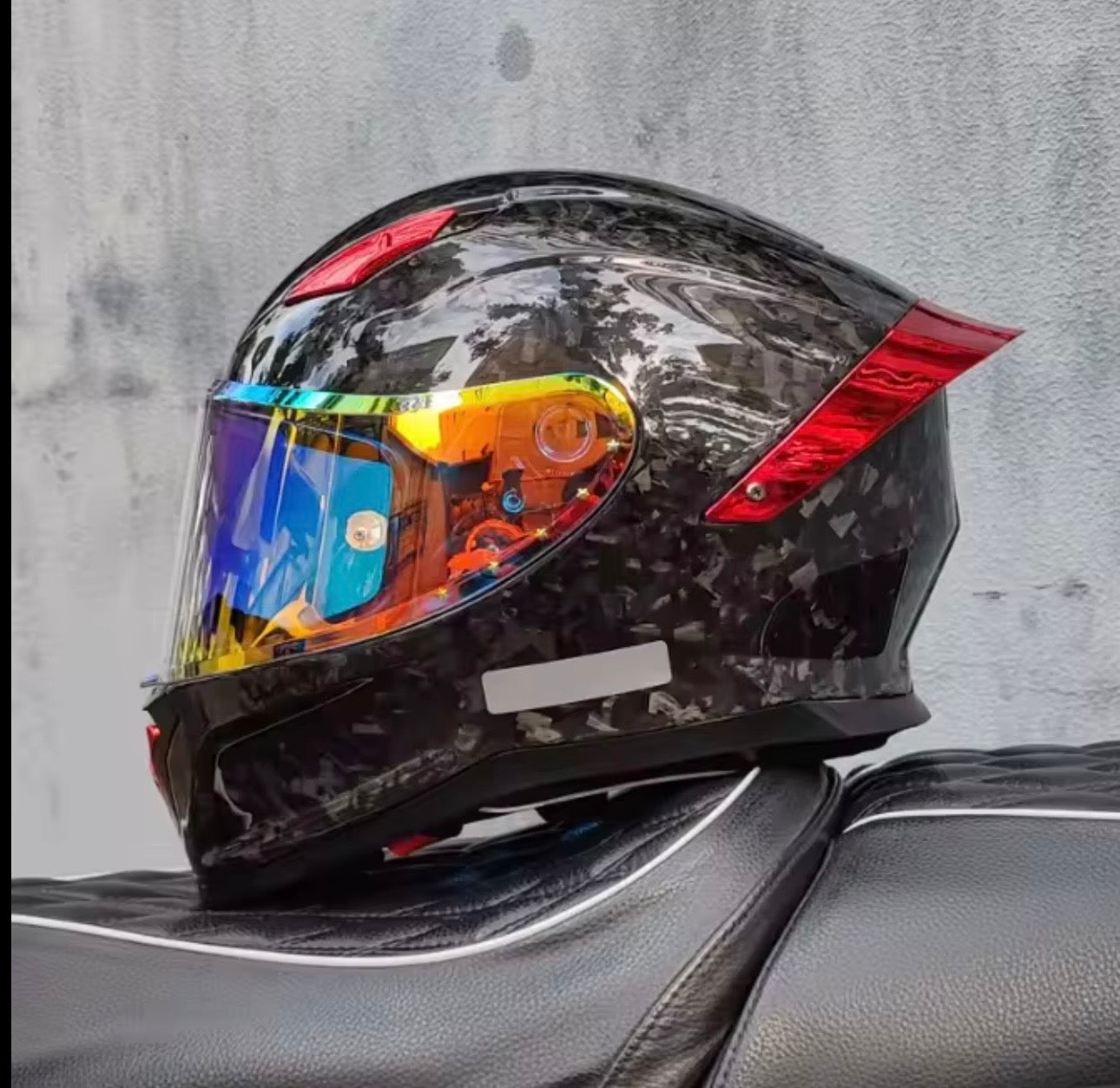 🏍️ Premium Full-Face Motorhelm – Carbon Look & High Performance