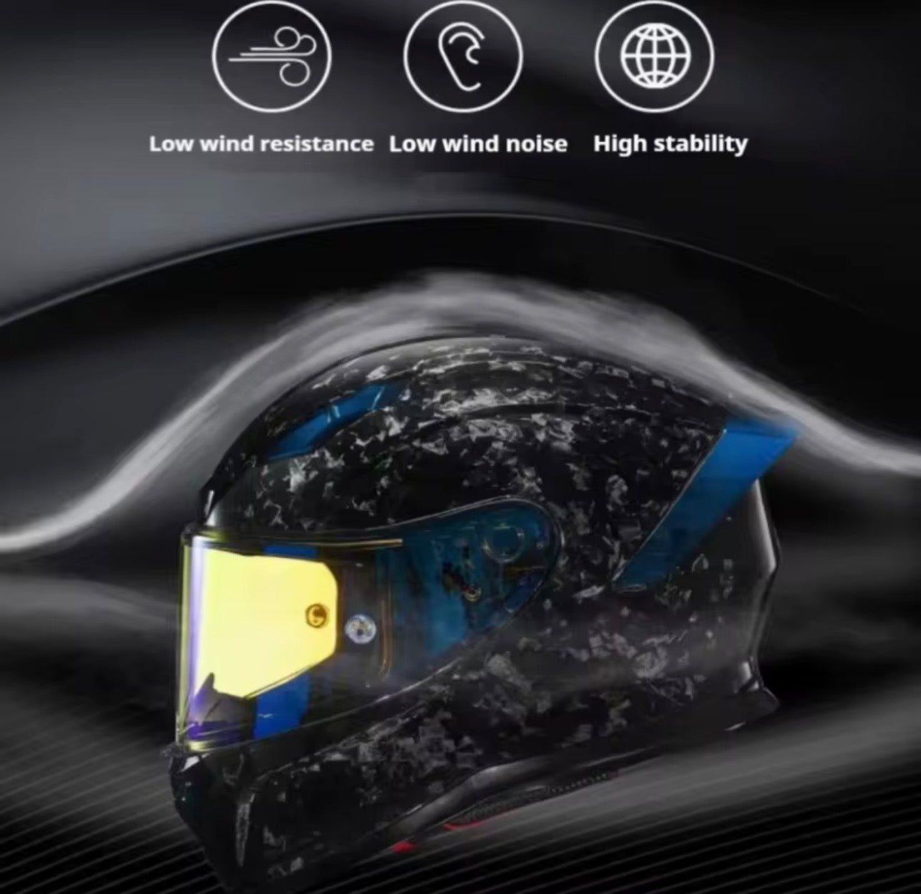 🏍️ Premium Full-Face Motorhelm – Carbon Look & High Performance