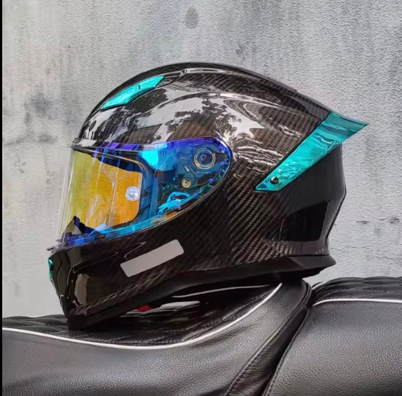 🏍️ Premium Full-Face Motorhelm – Carbon Look & High Performance