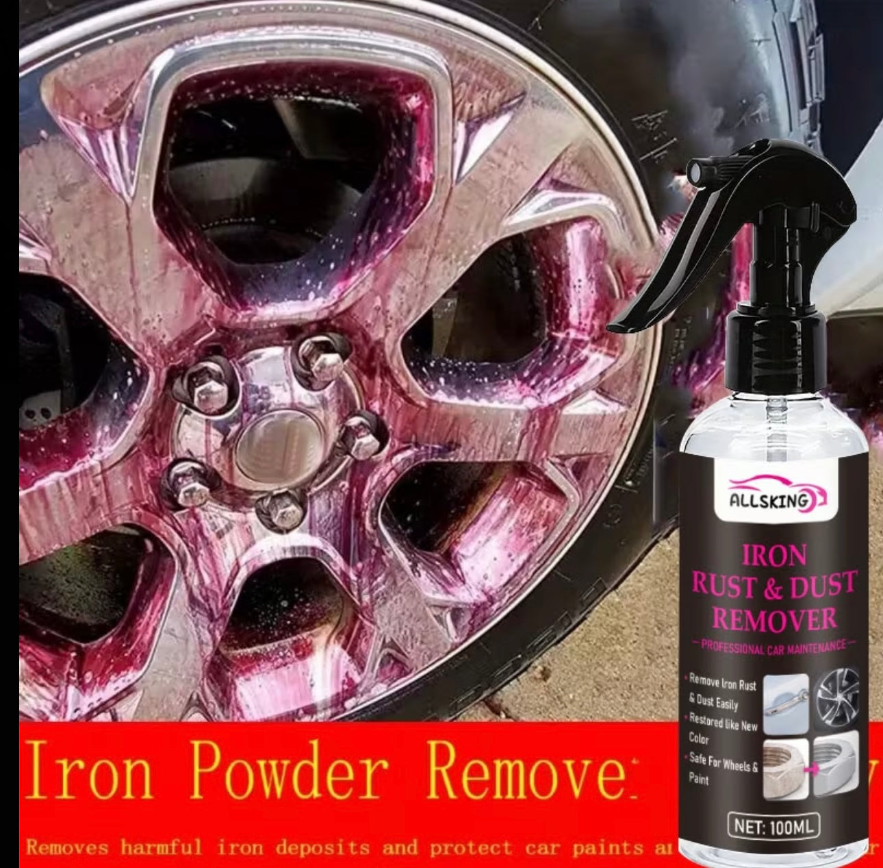 Scooter Velg Roestverwijderaar 100ml – Remstof & Vuil Reiniger